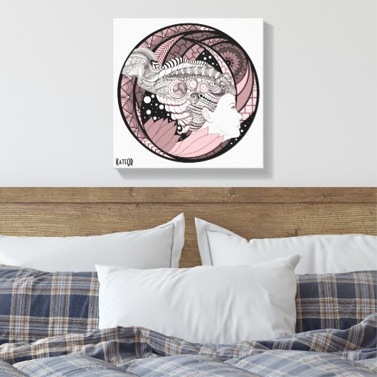 Mijn gedachten. Abstracte kunst. Graphics Canvas Afdruk (Insitu (Slaapkamer))