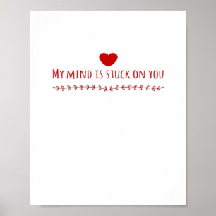 Mijn gedachten zijn bij jou - bedachtzaam liefdeso poster