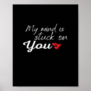 Mijn gedachten zijn bij jou - bedachtzame liefdeso poster