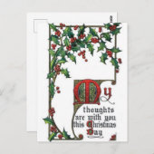Mijn gedachten zijn bij jullie deze kerstdag briefkaart (Voorkant / Achterkant)