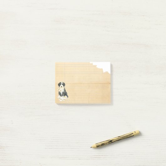 Mijn gedekte Collie Ate Mijn thuiswerk Post-it® Notes (Op bureau)