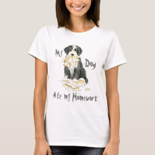 Mijn gedekte Collie Ate Mijn thuiswerk T-shirt
