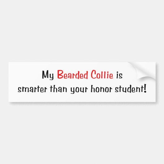 Mijn gedekte collie is slimmer... Bumpersticker (Voorkant)