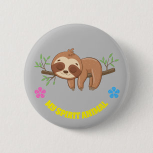 Mijn Geest Dier Cute Slaping Sjabloon Ronde Button 5,7 Cm