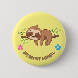 Mijn Geest Dier | Cute Slaping Sjabloon Ronde Button 5,7 Cm