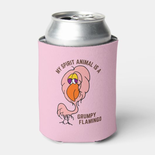 Mijn geest Dier Grumpy Flamingo Grappig Blikjeskoeler (Blikje Voorkant)