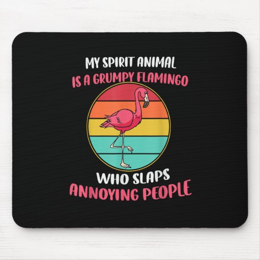Mijn Geest Dier is bruin Flamingo Muismat (Voorkant)