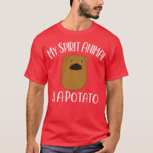mijn geest dier is een aardappel grappige aardappe t-shirt
