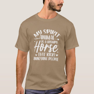 Mijn geest dier is een chagrijnige paard retro t-shirt