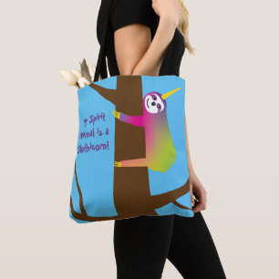 Mijn Geest Dier is een Slothicorn aangepaste naam Tote Bag