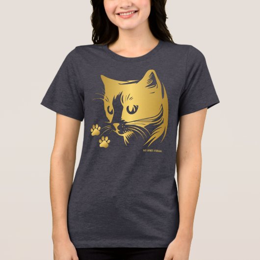 Mijn Geest Dier - Kat Tri-Blend Shirt (Voorkant)