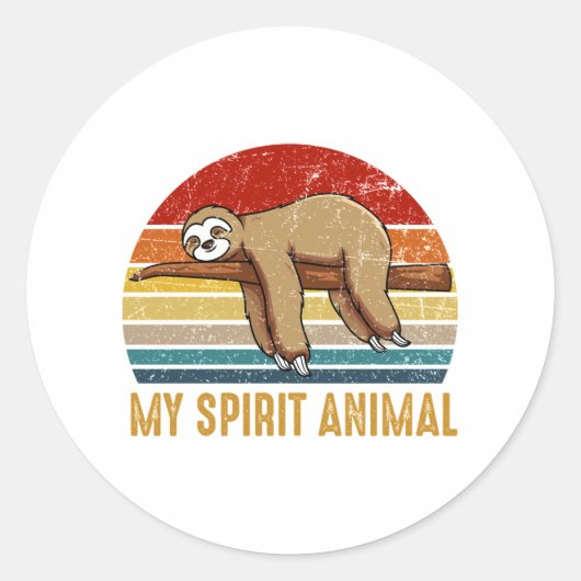 Mijn geest dier Sloth Slapen Ronde Sticker (Voorkant)
