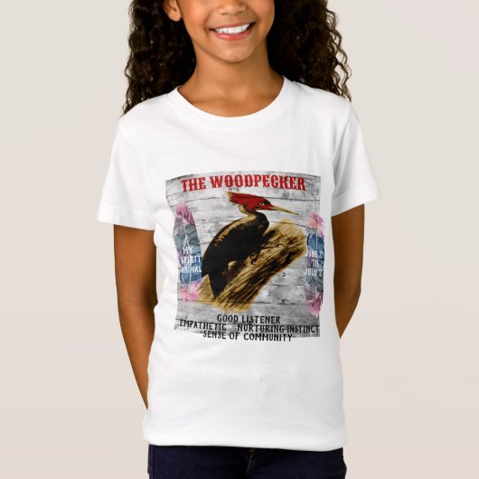 "Mijn Geestdier" De specht Jun - Jul T-shirt (Voorkant)
