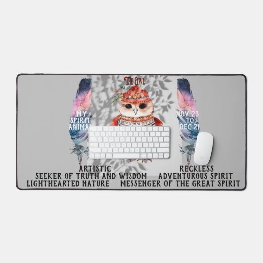 "Mijn Geestdier" De Uil Nov - Dec Bureaumat (Keyboard & Muis)