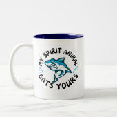 Mijn geestdier eet de jouwe haaienhaaien mok (Links)