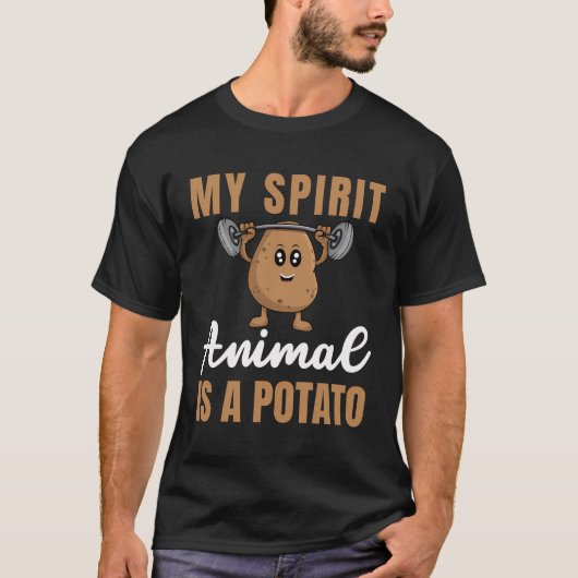 Mijn geestdier is een aardappel grappige aardappel t-shirt (Voorkant)