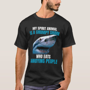 Mijn geestdier is een chagrijnige haai die irritan t-shirt