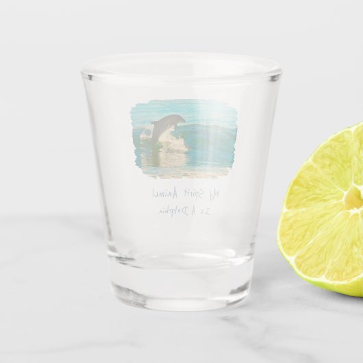 Mijn geestdier is een dolfijn shot glas (Achterkant)