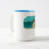 Mijn geestdier is een dolfijn tweekleurige koffiemok (Voorkant links)