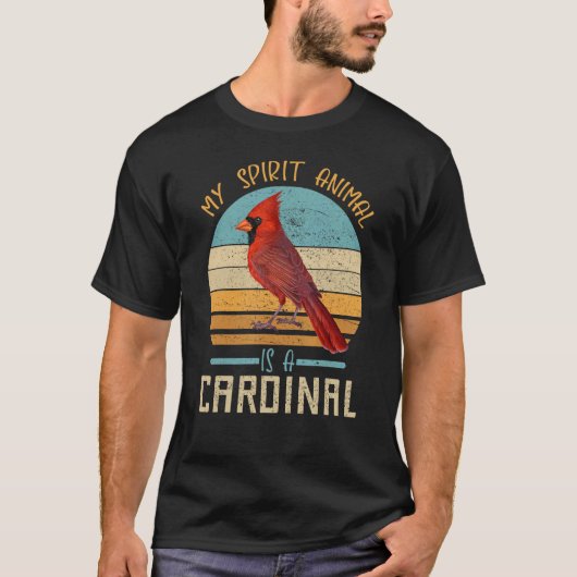 Mijn Geestdier is een kardinaal, helder rood vogel T-shirt (Voorkant)