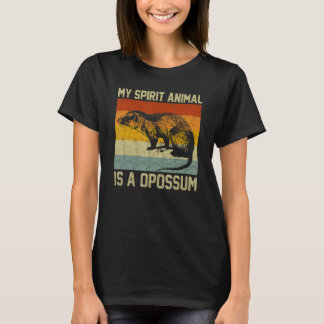 Mijn Geestdier is een Opossum Retro Possum T-shirt