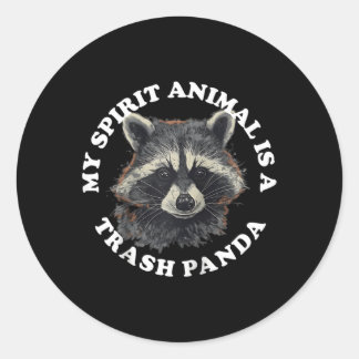 Mijn geestdier is een prullenbak panda honkbal ronde sticker