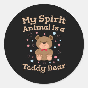 Mijn geestdier is een teddybeer ronde sticker