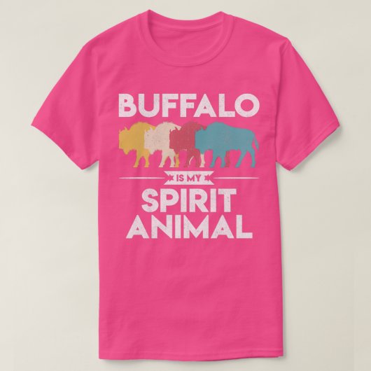 Mijn Geestesdier is Buffalo  Bison T-shirt (Design voorkant)