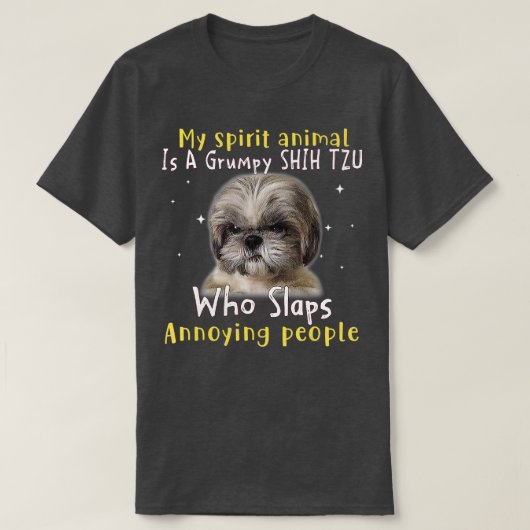 Mijn Geestesdier is een bruine sjiiet Tzu - Shih T T-shirt (Design voorkant)