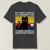 Mijn Geestesdier is een bruine zwarte kat grappige T-shirt (Design voorkant)