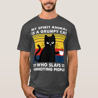 Mijn Geestesdier is een bruine zwarte kat grappige T-shirt