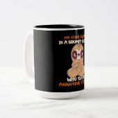 Mijn Geestesdier is een brutale groef Tweekleurige Koffiemok (Voorkant links)