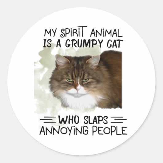 Mijn Geestesdier is een kattediercitroenen. Ronde Sticker (Voorkant)