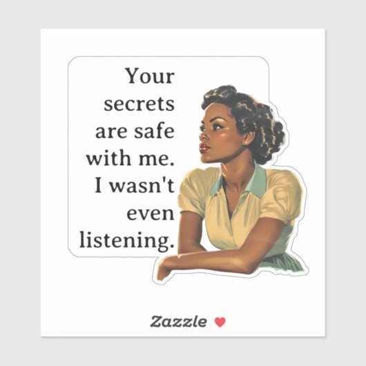 Mijn Geheim Safe Sarcasastische Retro Huisvrouw Sticker (Vel)