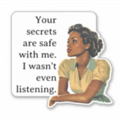 Mijn Geheim Safe Sarcasastische Retro Huisvrouw Sticker (Voorkant)