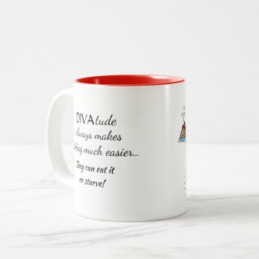 "Mijn geheime ingrediënt is DIVAtude!" Diva Mokken (Voorkant links)