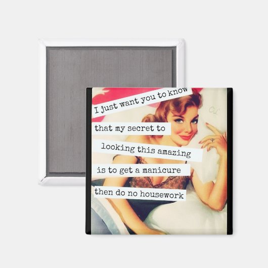 Mijn geheime  retro Funny Magnet (Voorkant / Achterkant)