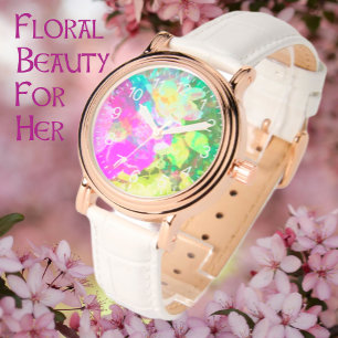 Mijn geheime Roos Tuin Pastel Abstract Horloge