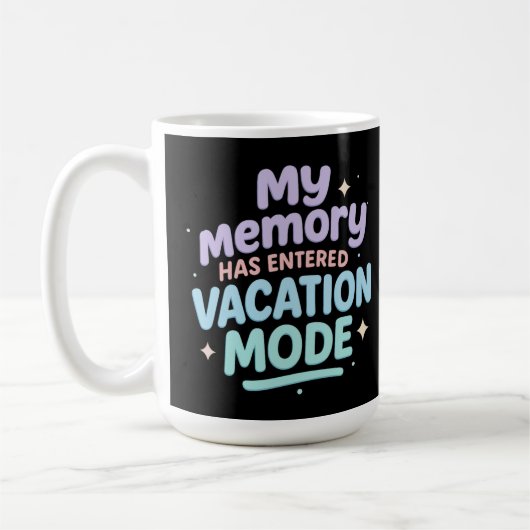 Mijn Geheugen Is In Vakantiemodus Pastel Design Koffiemok (Links)