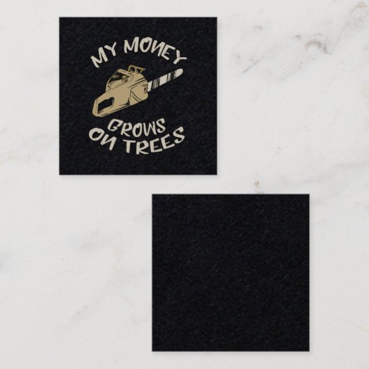 Mijn geld groeit op bomen vierkante visitekaartje (Voorkant / Achterkant)