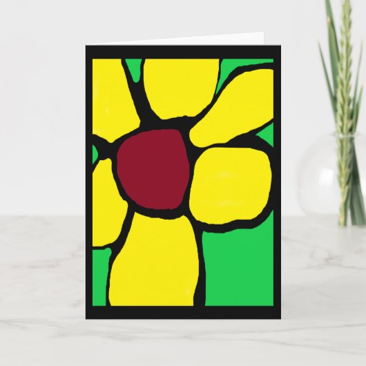 Mijn Gele Bloem Abstracte Kaart (Voorkant)