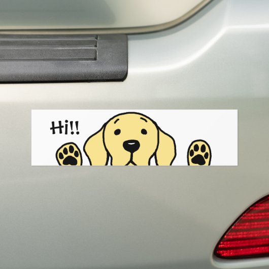 Mijn gele Lab "Hoi!" Bumpersticker (Op auto)