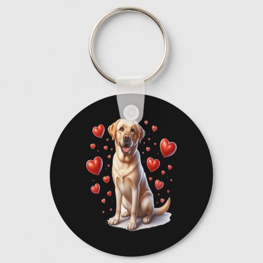 Mijn gele Lab-hond is mijn Valentijn Hartjes Schat Sleutelhanger (Voorkant)