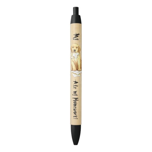 Mijn gele lab mijn thuiswerk zwarte inkt pen (Voorkant Verticaal)