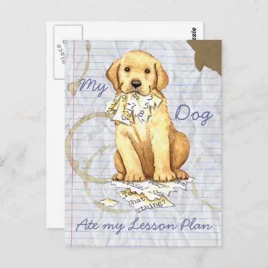 Mijn gele lab op mijn lesplan briefkaart (Voorkant / Achterkant)
