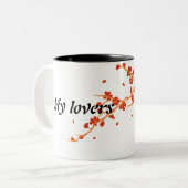 Mijn geliefde tweekleurige koffiemok (Voorkant links)