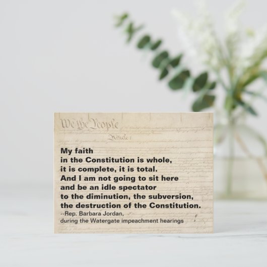 Mijn geloof in de grondwet is het verzet briefkaart (Staand voorkant)