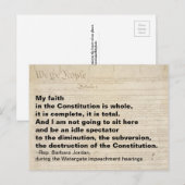 Mijn geloof in de grondwet is het verzet briefkaart (Voorkant / Achterkant)