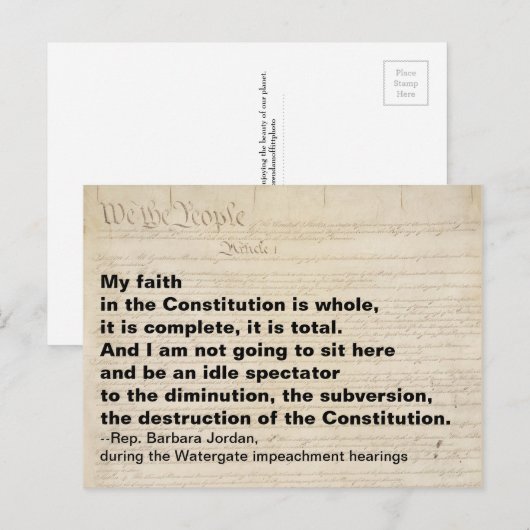 Mijn geloof in de grondwet is het verzet briefkaart (Voorkant / Achterkant)