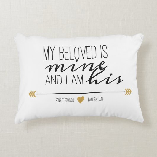 Mijn geloof is Mijnbouw, Schrift Accent Kussen (Voorkant)